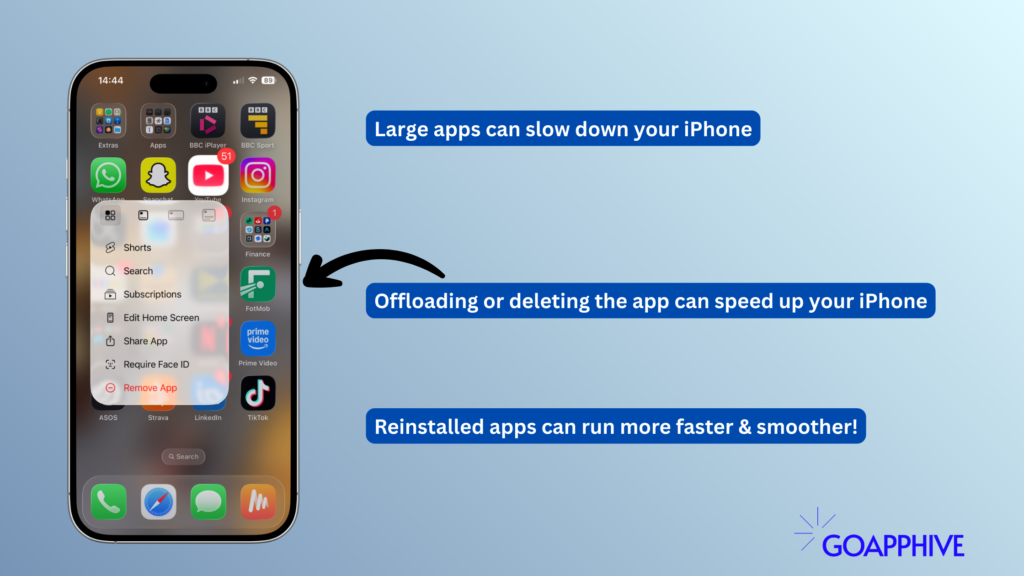 clear cache on iphone apps