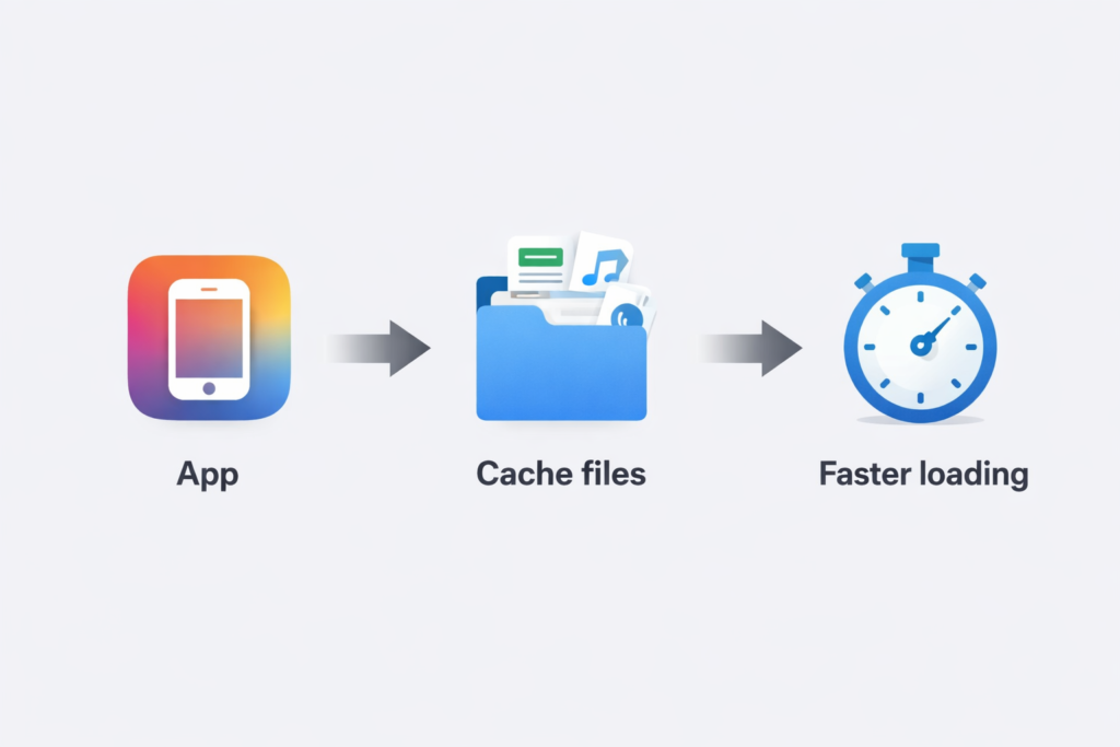 Image showing clear cache on iphone for faster performance